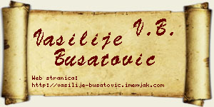 Vasilije Bušatović vizit kartica